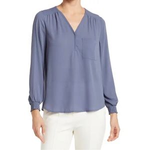 Smocked Cuff Long Sleeve Blouse